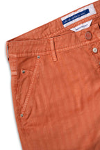 JACOB COHEN | Lou Herringbone Shorts | Orange