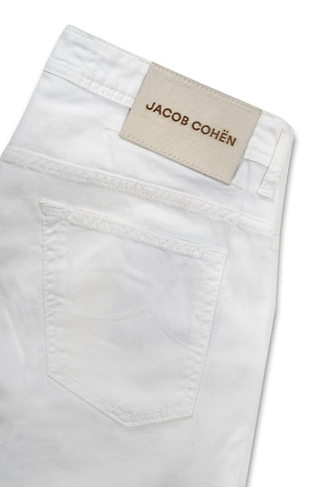 JACOB COHEN White Lou Herringbone Shorts