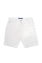JACOB COHEN | Lou Herringbone Shorts | White
