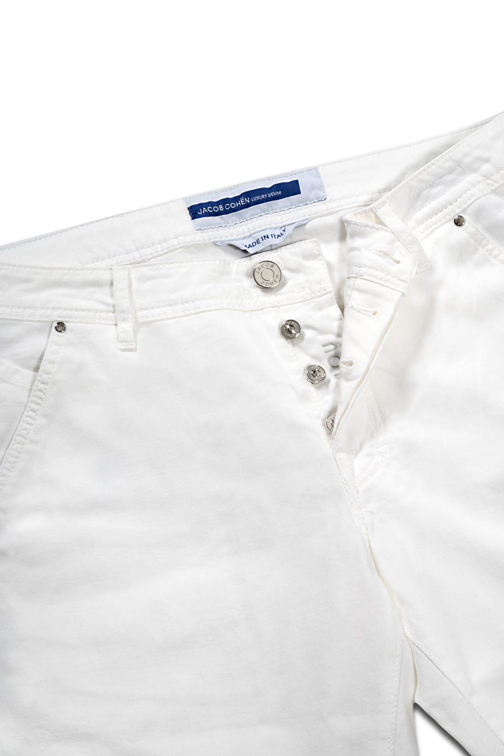 JACOB COHEN | Lou Herringbone Shorts | White