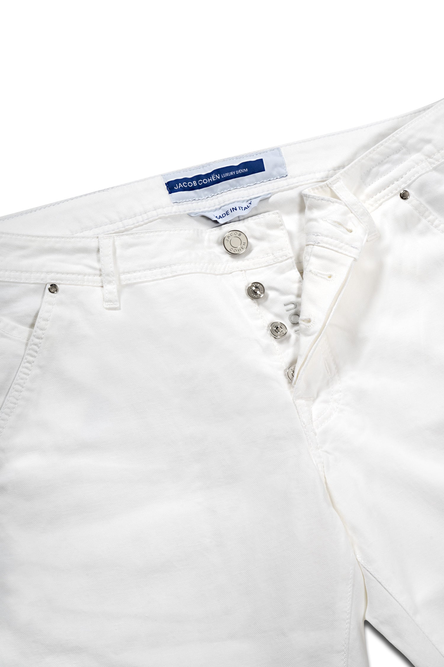 JACOB COHEN | Lou Herringbone Shorts | White