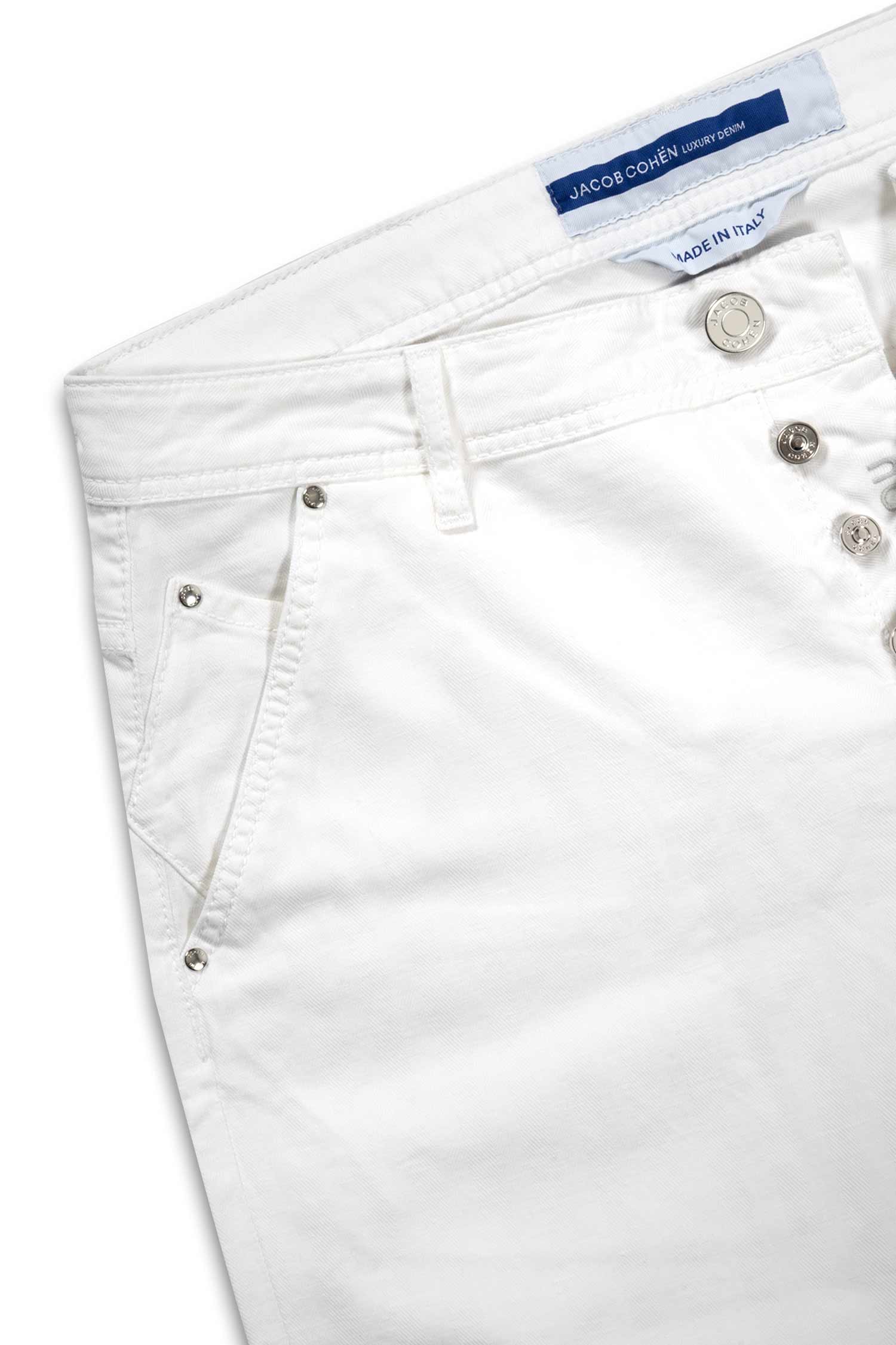 JACOB COHEN | Lou Herringbone Shorts | White