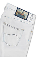 JACOB COHEN | Scott Jeans Blue Stitch | White Denim