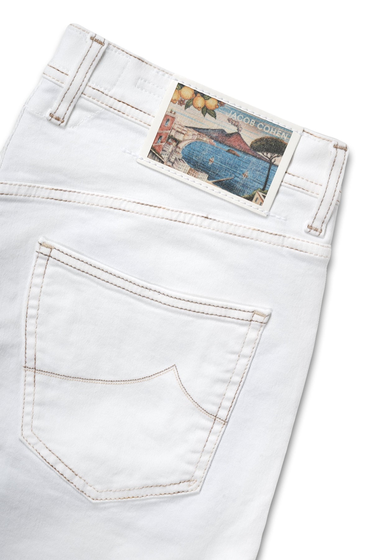 JACOB COHEN Off-White Denim Shorts Naples Label — Mitchell