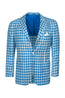KITON | Twill Check Jacket | Blue & White