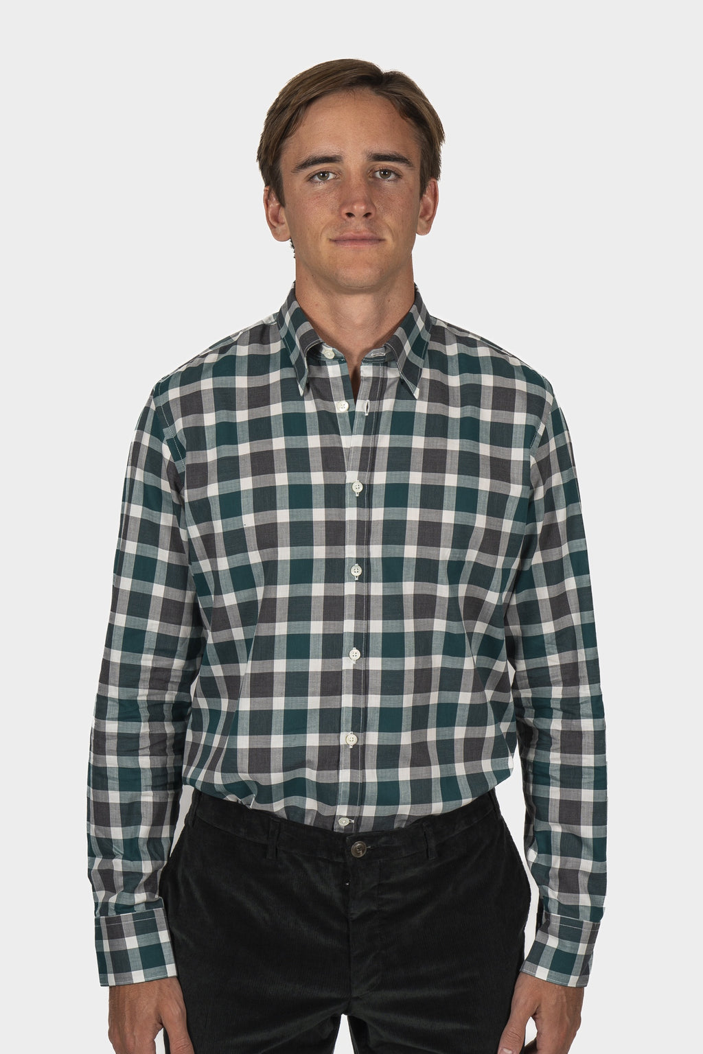 CANALI | Check Shirt | Green & Charcoal