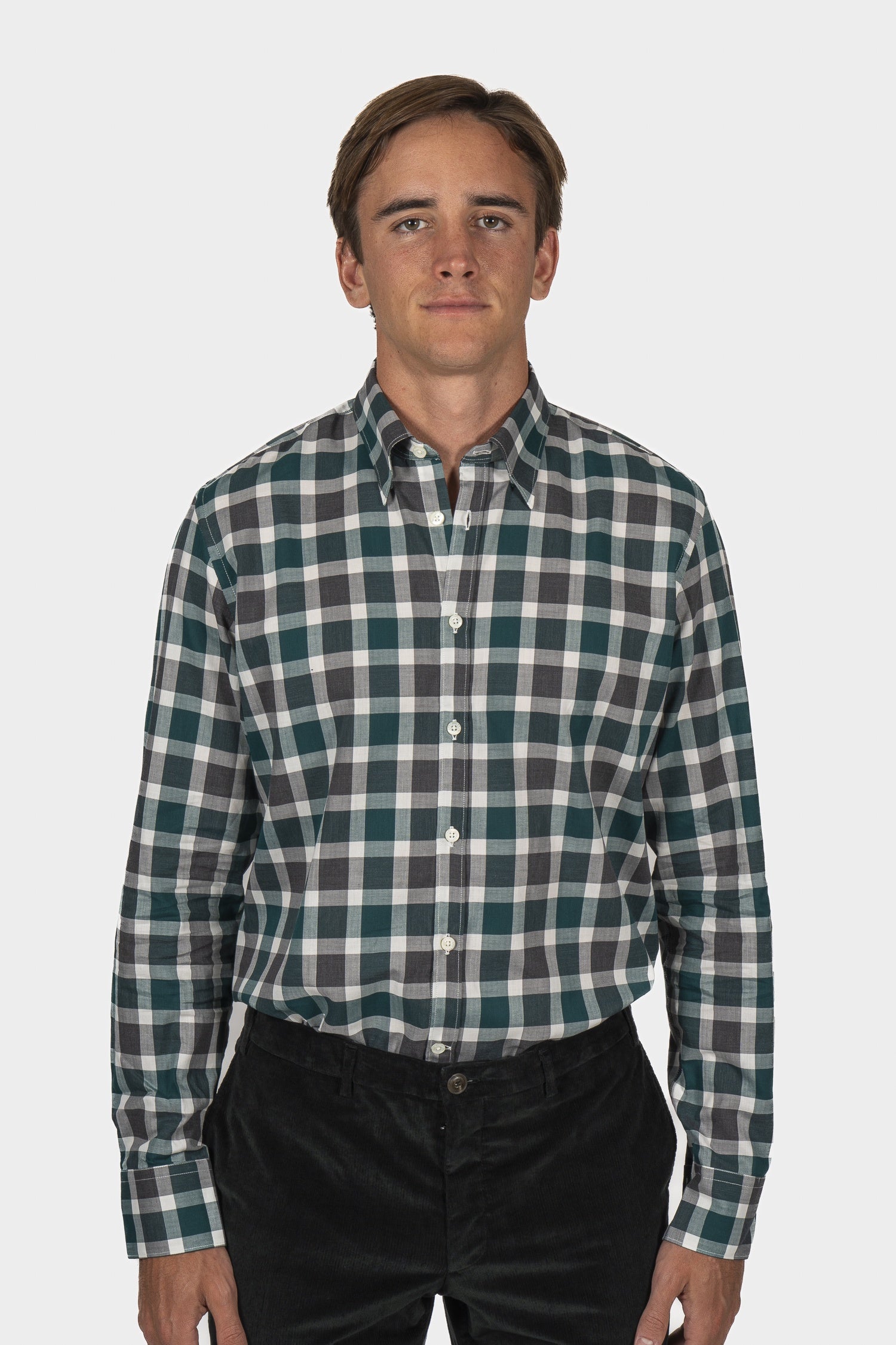 CANALI | Check Shirt | Green & Charcoal