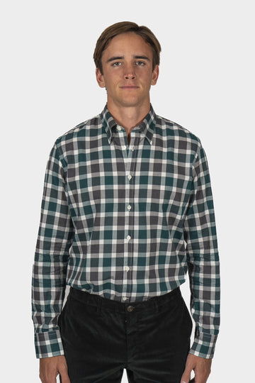 CANALI Green & Charcoal Check Shirt