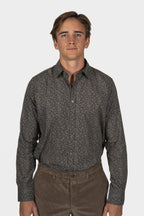 CANALI | Floral Print Shirt | Brown & Navy