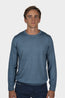 CANALI | Washed Wool-Silk Crew Neck Knit | Mid-Blue
