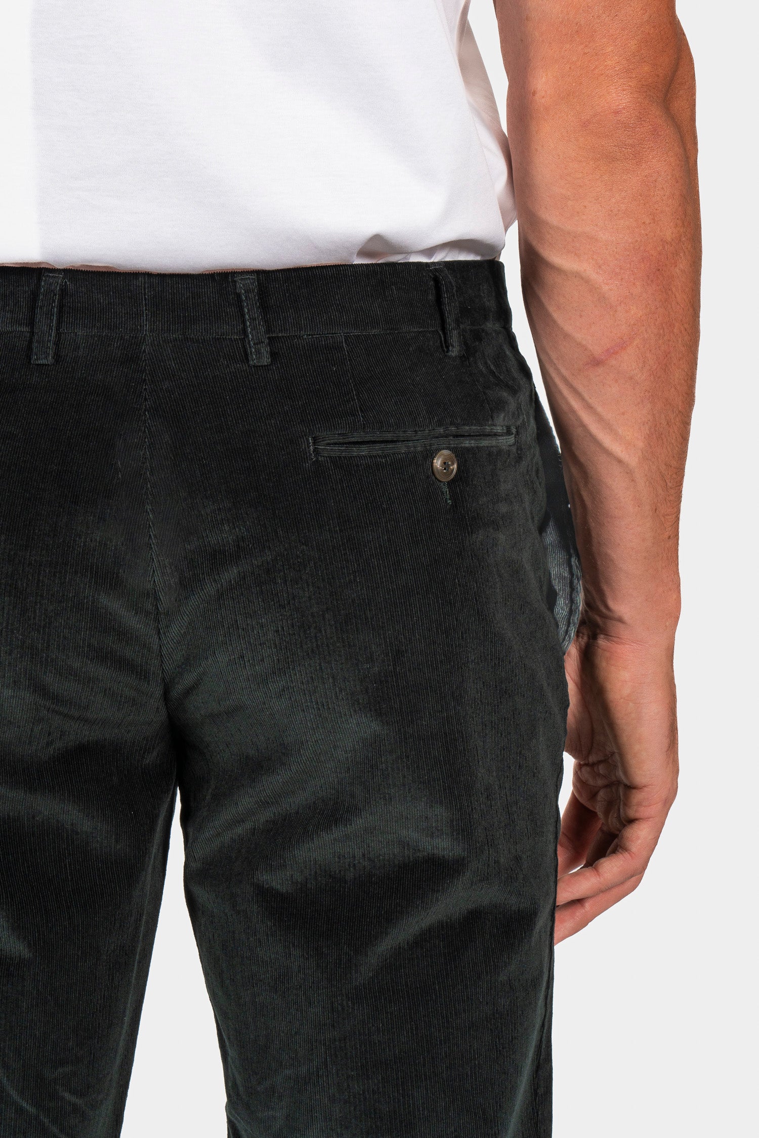 CANALI | Fine Corduroy Chinos | Dark Green