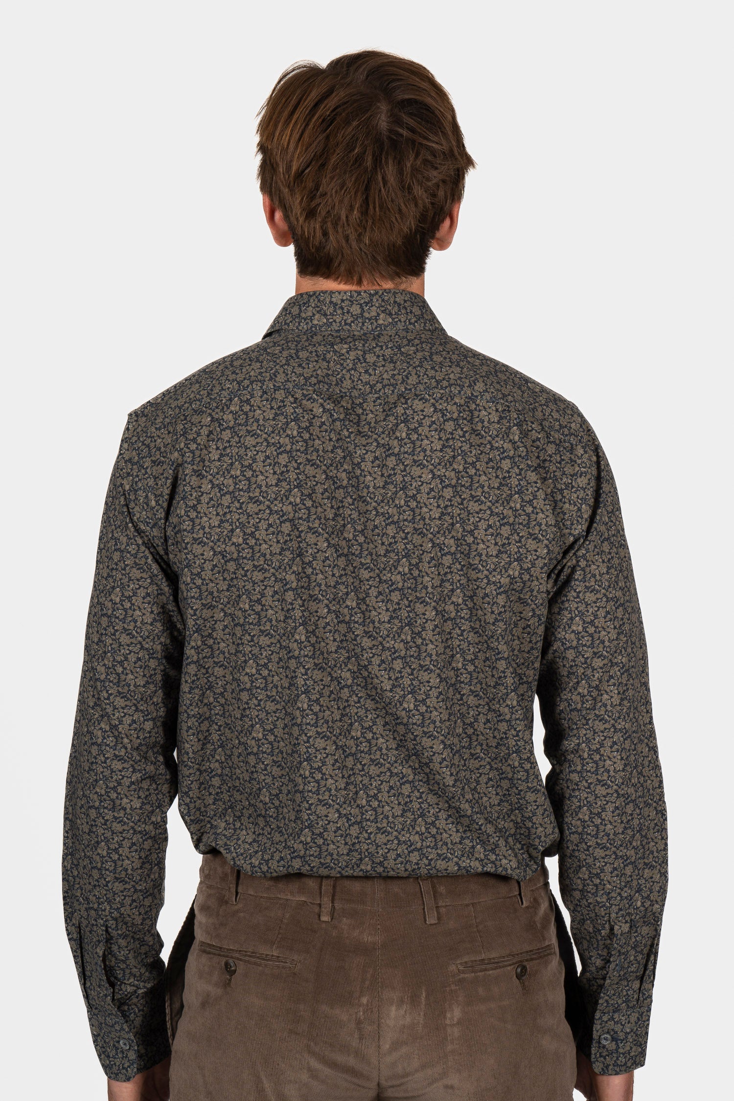 CANALI | Floral Print Shirt | Brown & Navy