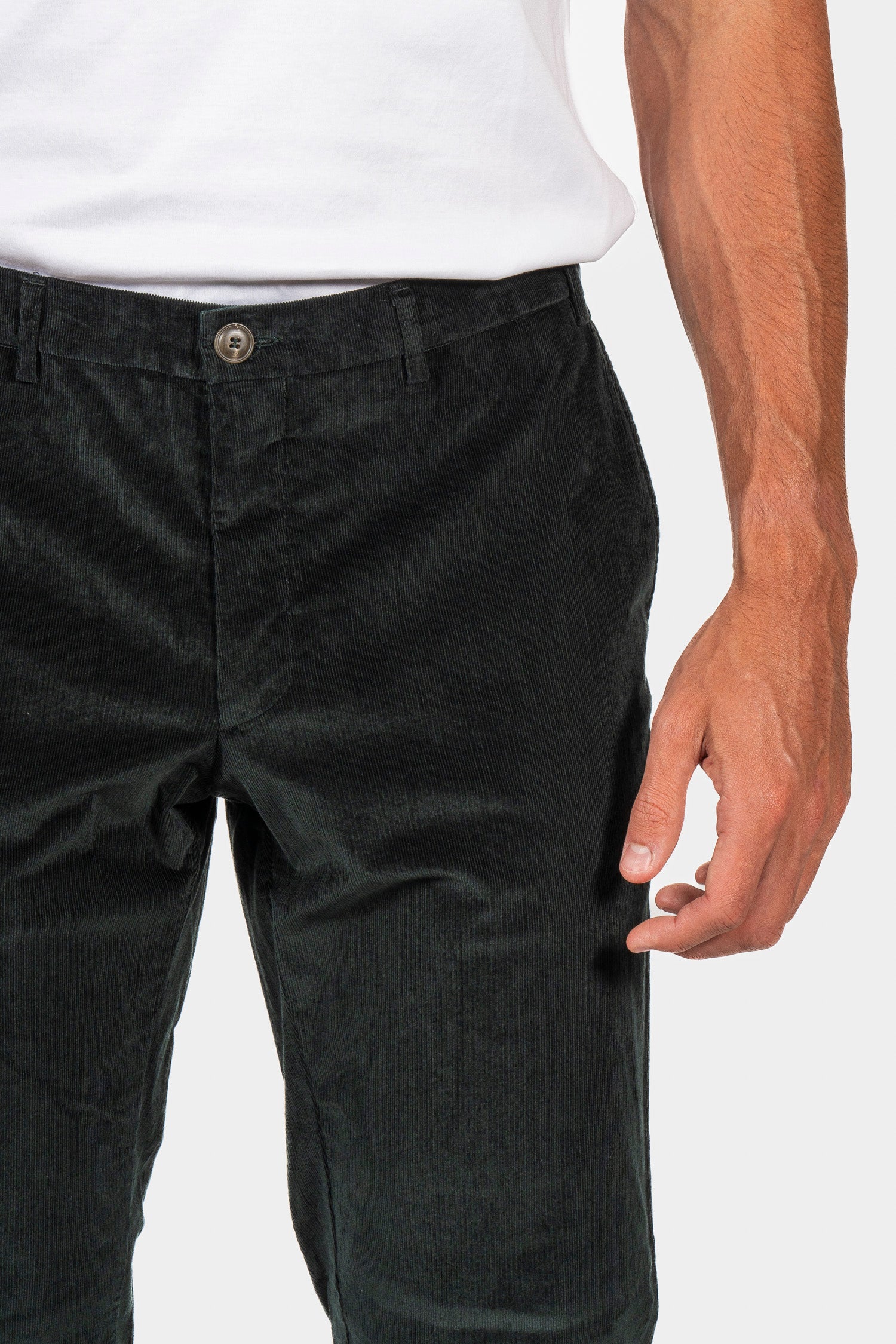 CANALI | Fine Corduroy Chinos | Dark Green