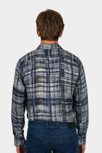 CANALI | Graffiti Check Shirt | Blue & Grey