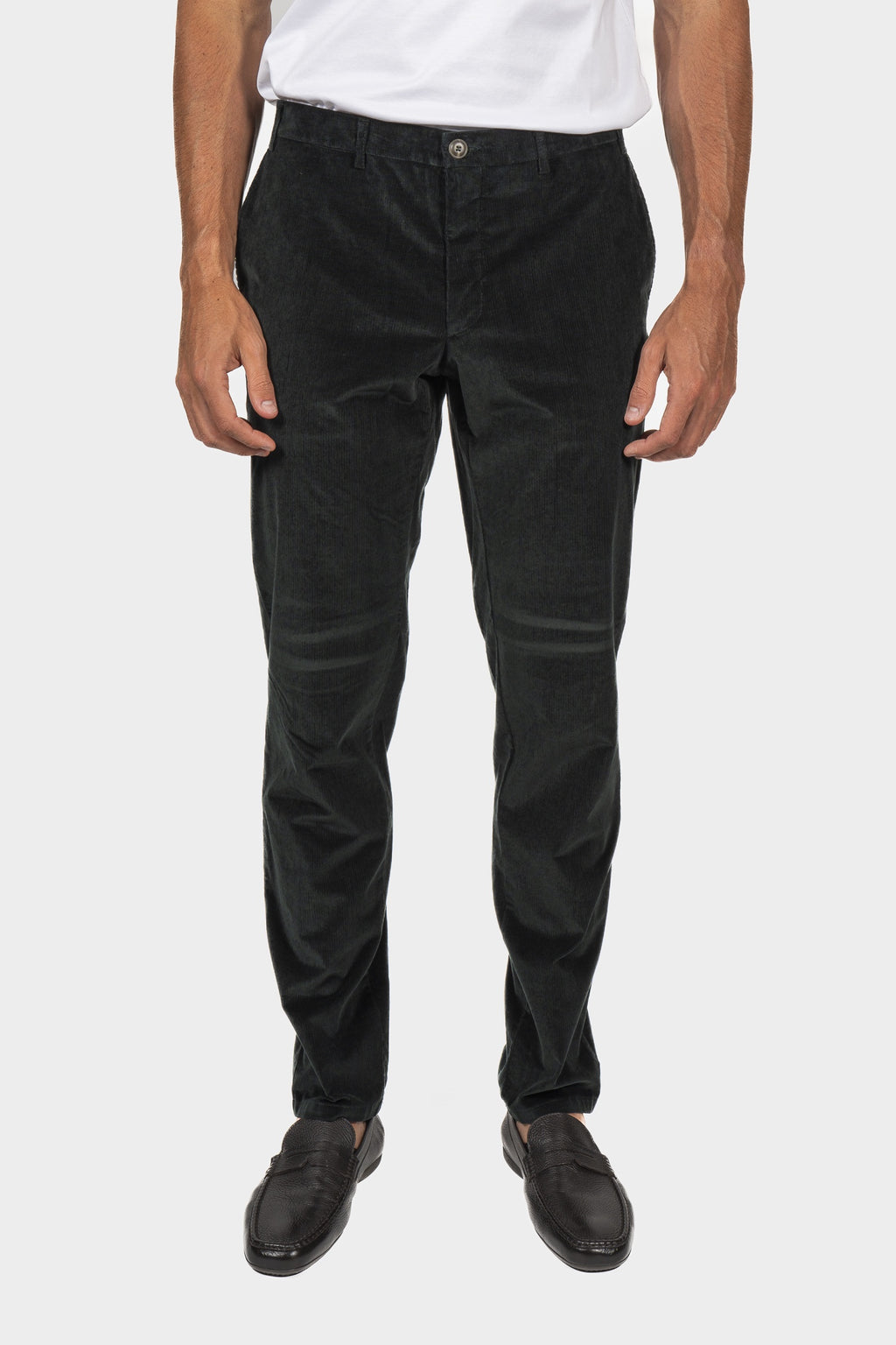 CANALI | Fine Corduroy Chinos | Dark Green