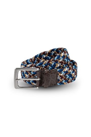 MITCHELL OGILVIE Blue & Brown Belt Croc Trims