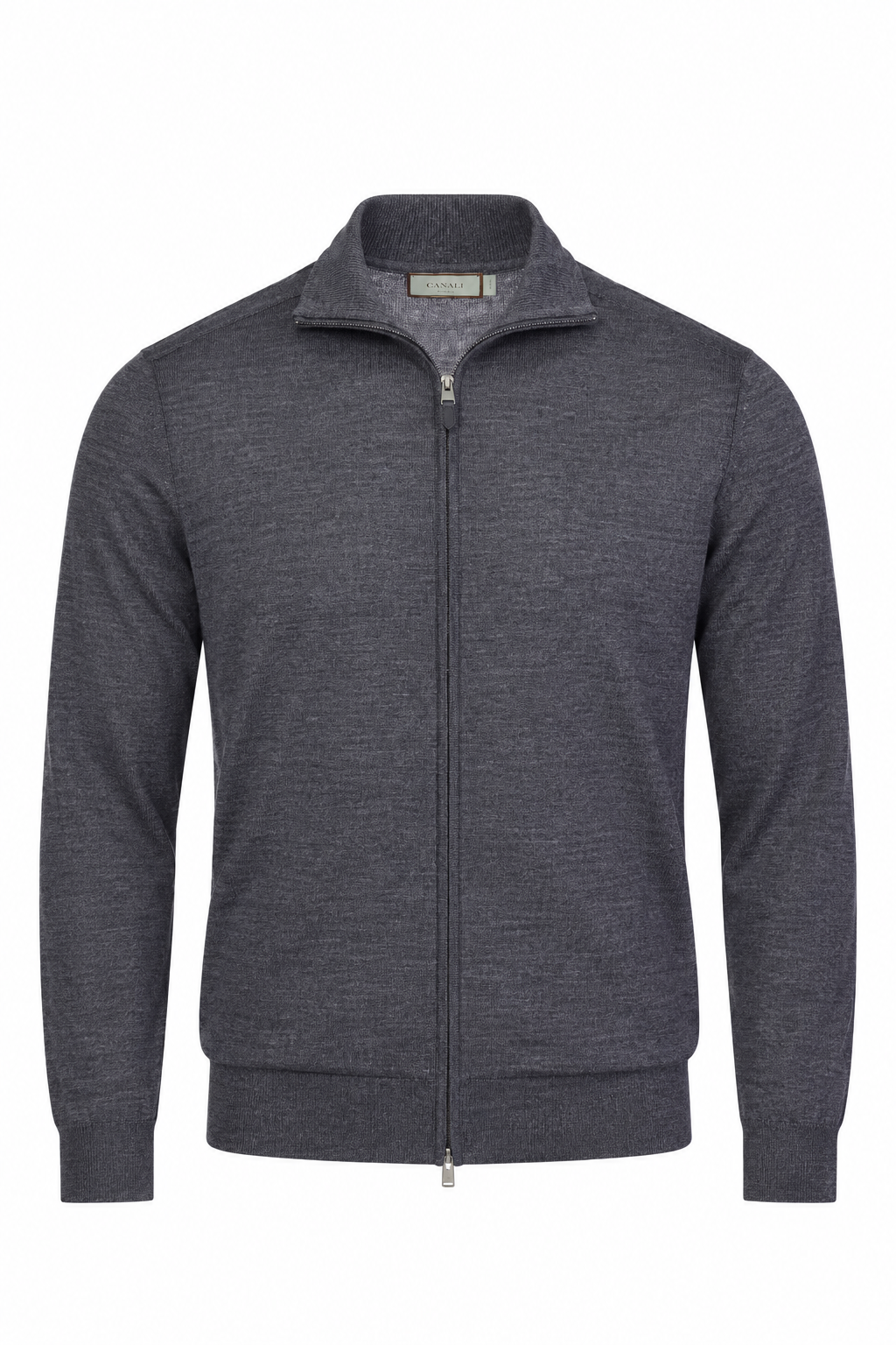 CANALI | Zip Front Cardigan | Charcoal