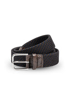 MITCHELL OGILVIE | Plaited Elasticated Belt Croc Trims | Navy & Choc