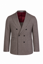 BRUNELLO CUCINELLI | Double Breast Herringbone Jacket | Brown
