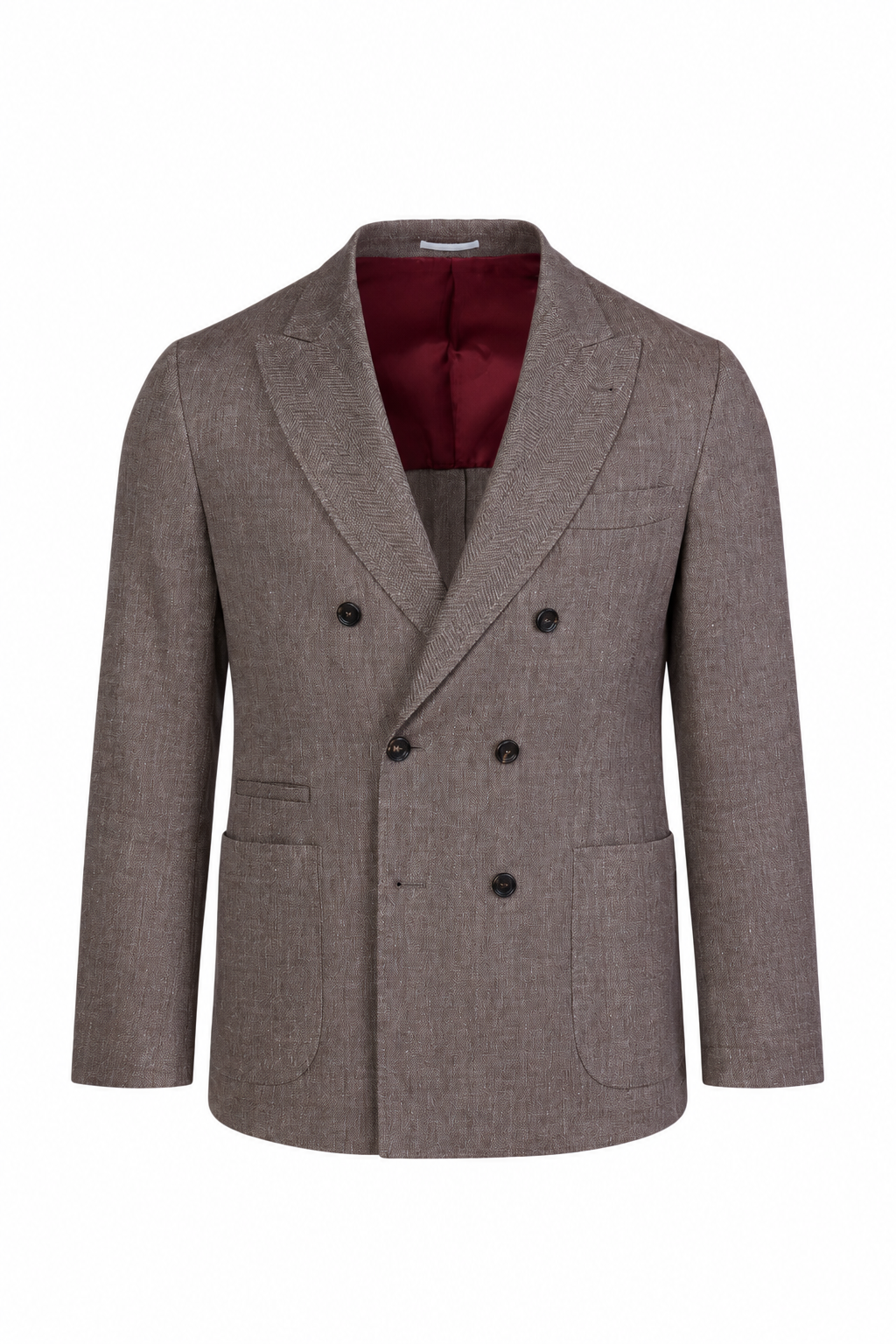 BRUNELLO CUCINELLI | Double Breast Herringbone Jacket | Brown
