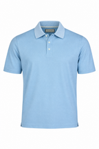 CANALI | Contrast Ribbed Collar Polo | Sky