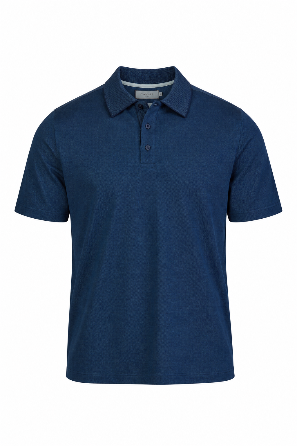 CANALI | Contrast Ribbed Collar Polo | Navy