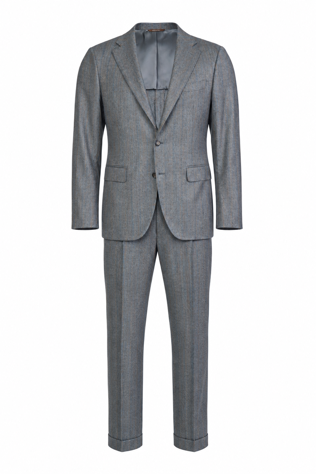 CANALI | Flannel Stripe Suit | Grey & Brown
