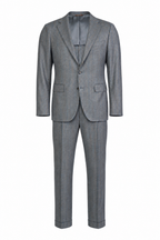 CANALI | Flannel Stripe Suit | Grey & Brown