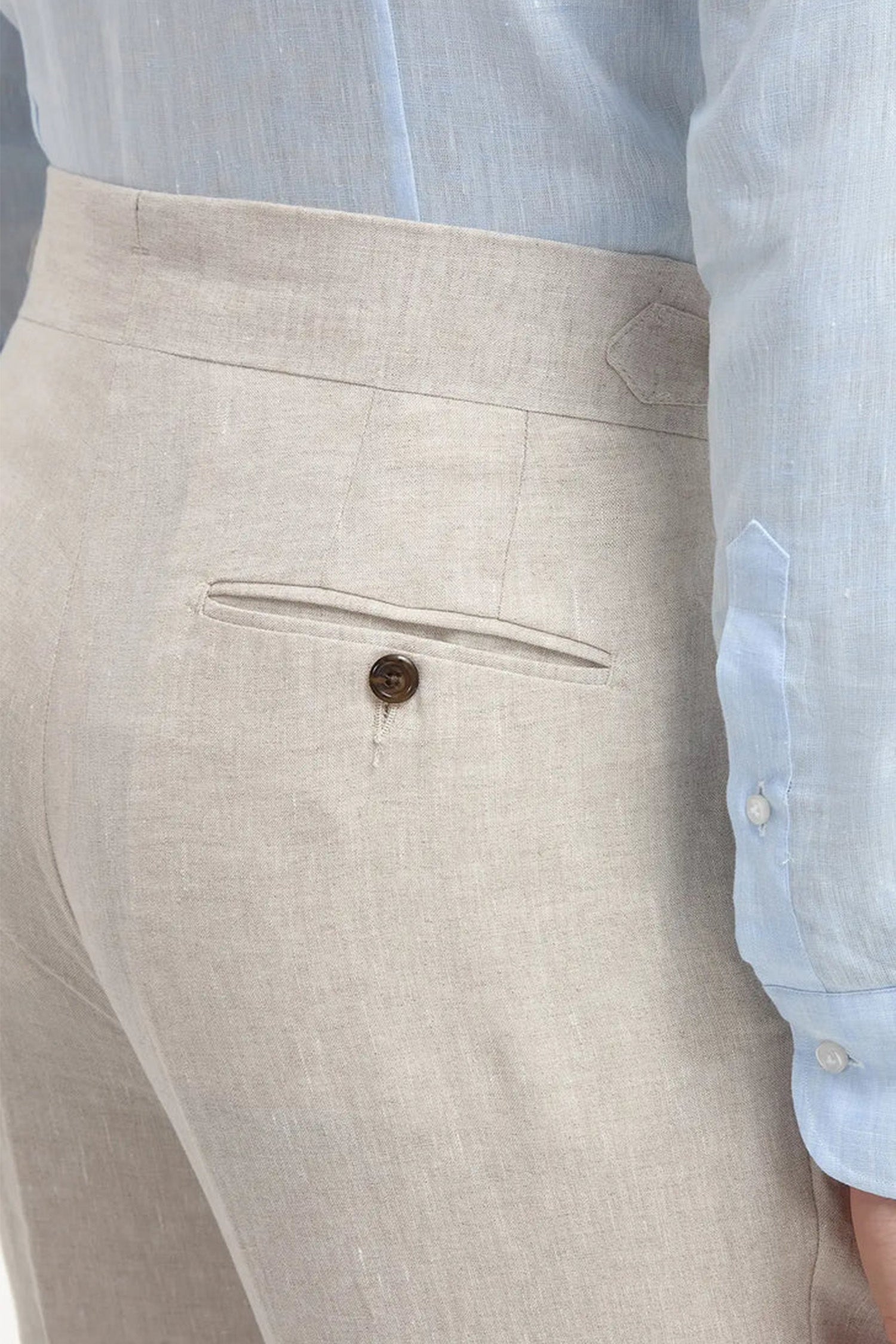 PINI PARMA | 1 Pleat Linen Soragna Trousers | Neutral