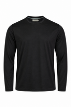 CANALI | Long Sleeve Ribbed Crew Neck T-Shirt | Black