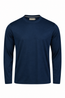 CANALI | Long Sleeve Ribbed Crew Neck T-Shirt | Navy