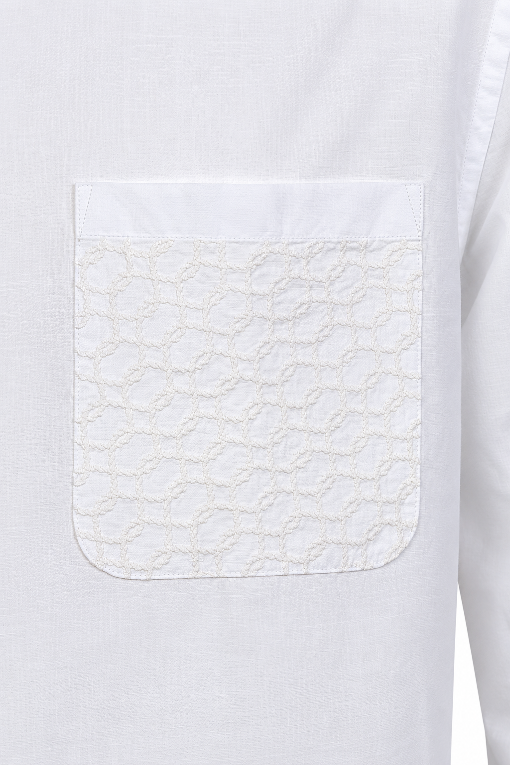 CANALI | Shirt With Embroidered Pocket | White