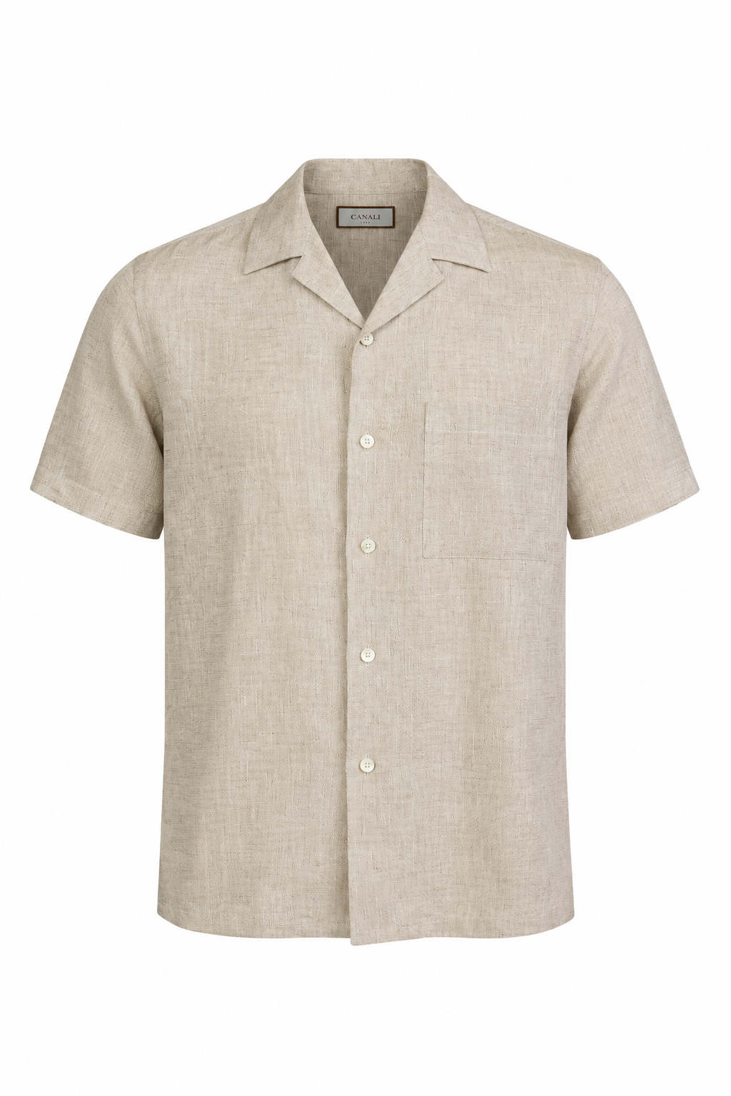 CANALI | Check-Like Linen Shirt | Sand