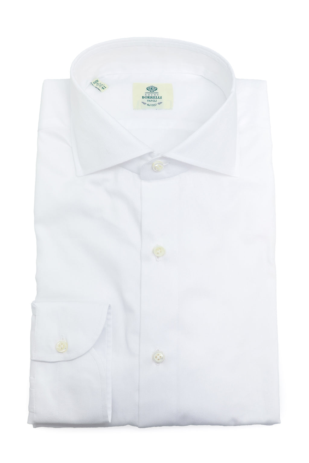 BORRELLI | Herringbone Shirt | White