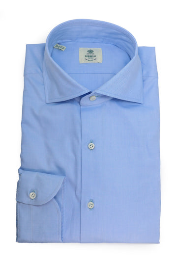 BORRELLI Light Blue Twill Shirt