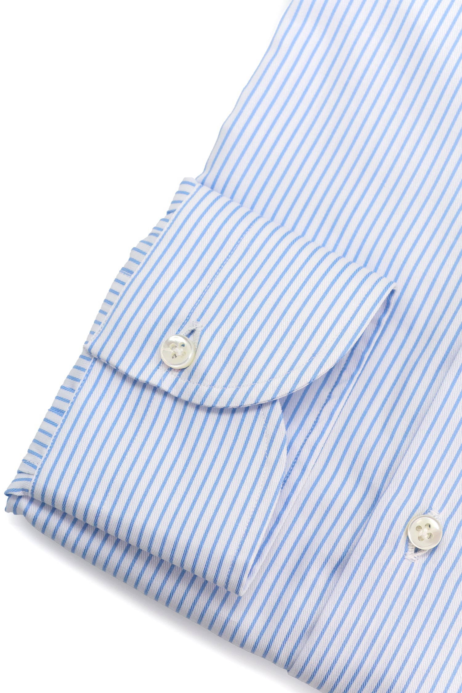 BORRELLI | Striped Twill Shirt | Light Blue