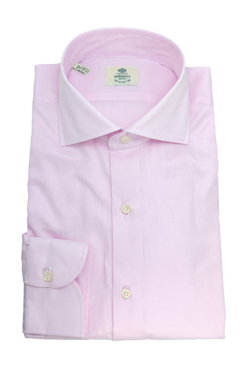BORRELLI Light Pink Plain Twill Shirt