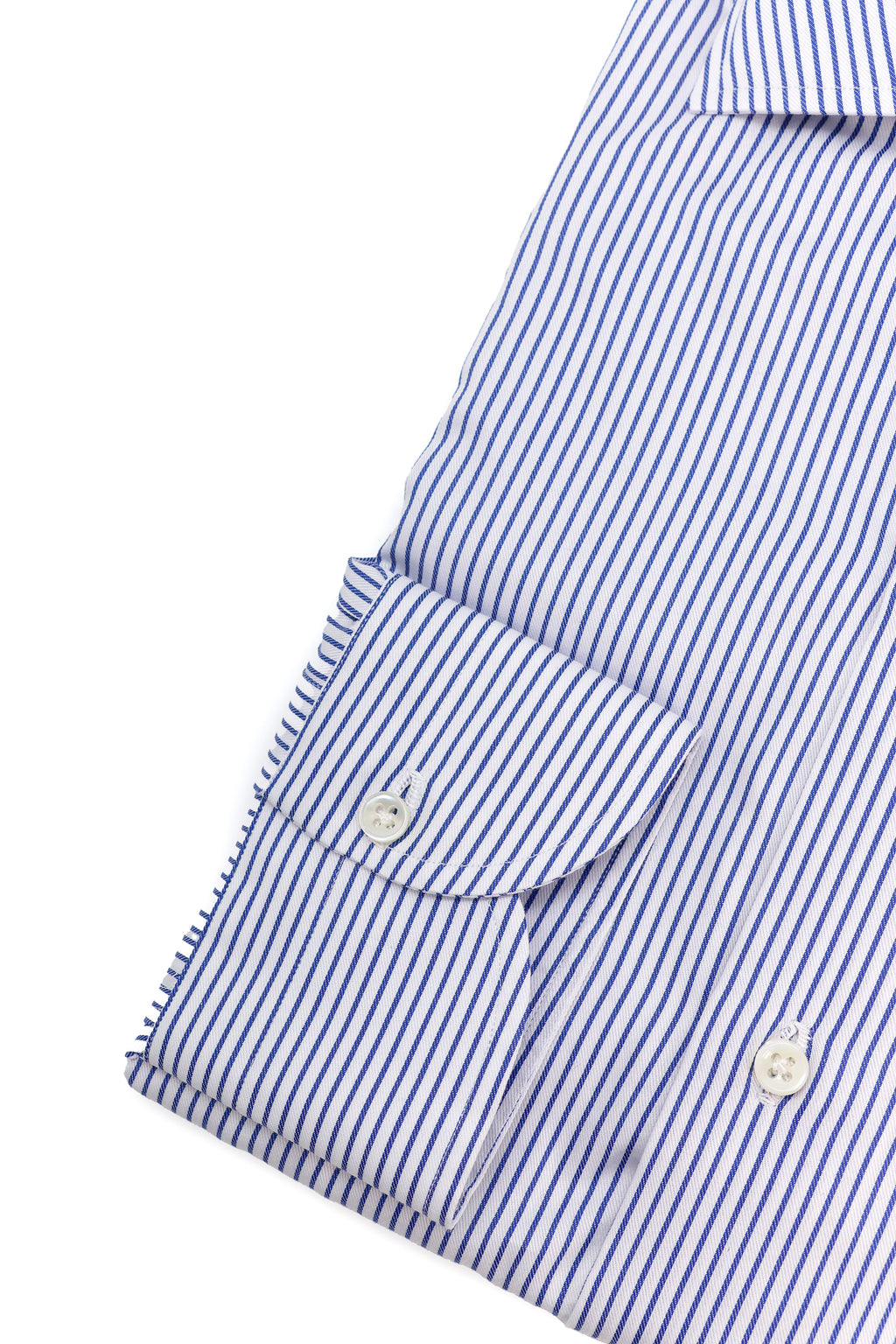 BORRELLI | Striped Twill Shirt | Dark Blue