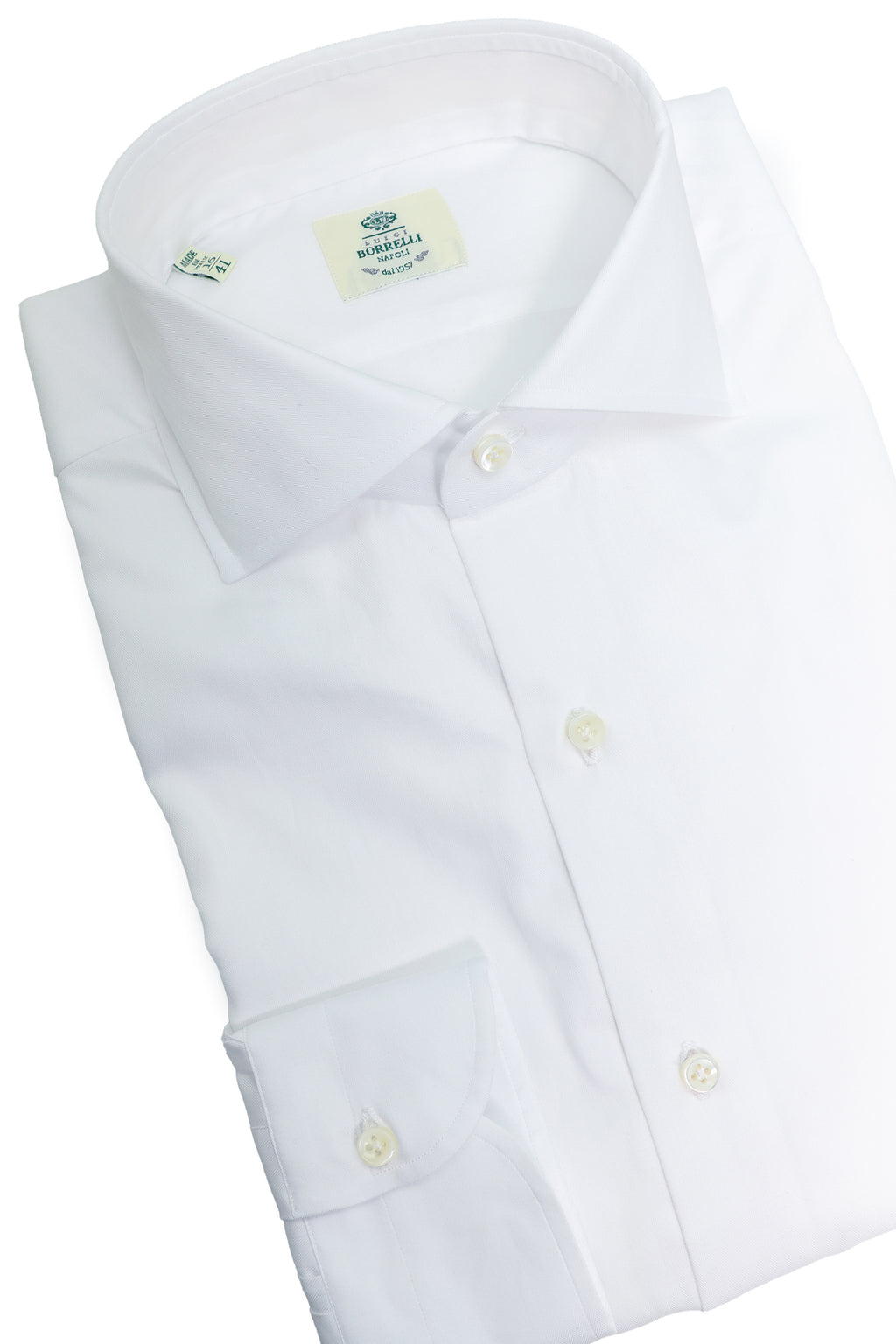 BORRELLI | Herringbone Shirt | White