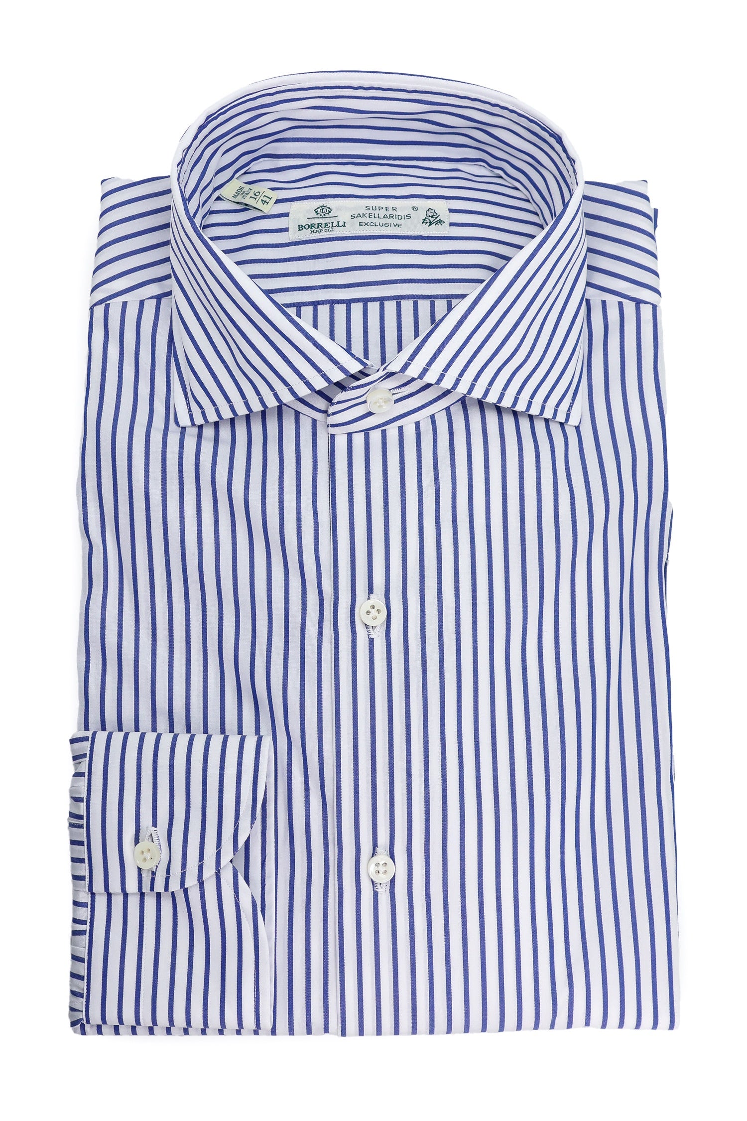 BORRELLI | Sakellaridis Striped Shirt | Blue