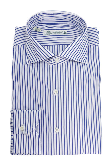 BORRELLI Blue Sakellaridis Striped Shirt