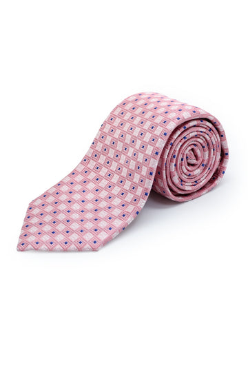 CANALI Pink Geometric Pattern Tie