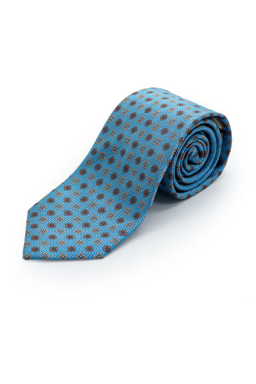 CANALI Turquoise & Brown Floral Tie
