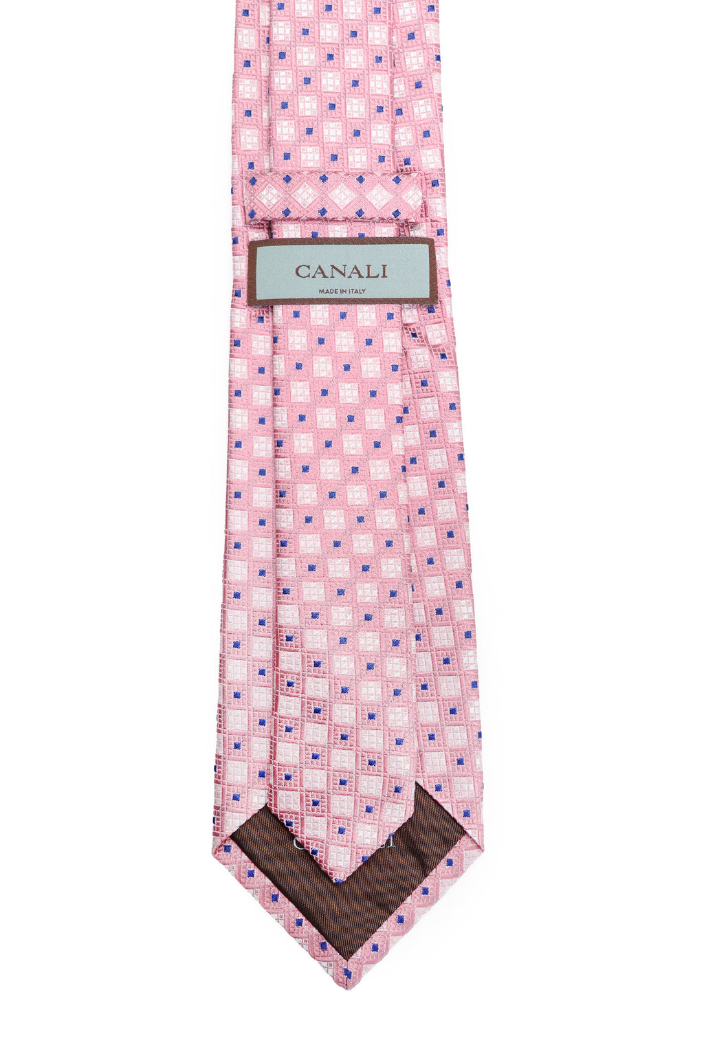 CANALI | Geometric Pattern Tie | Pink