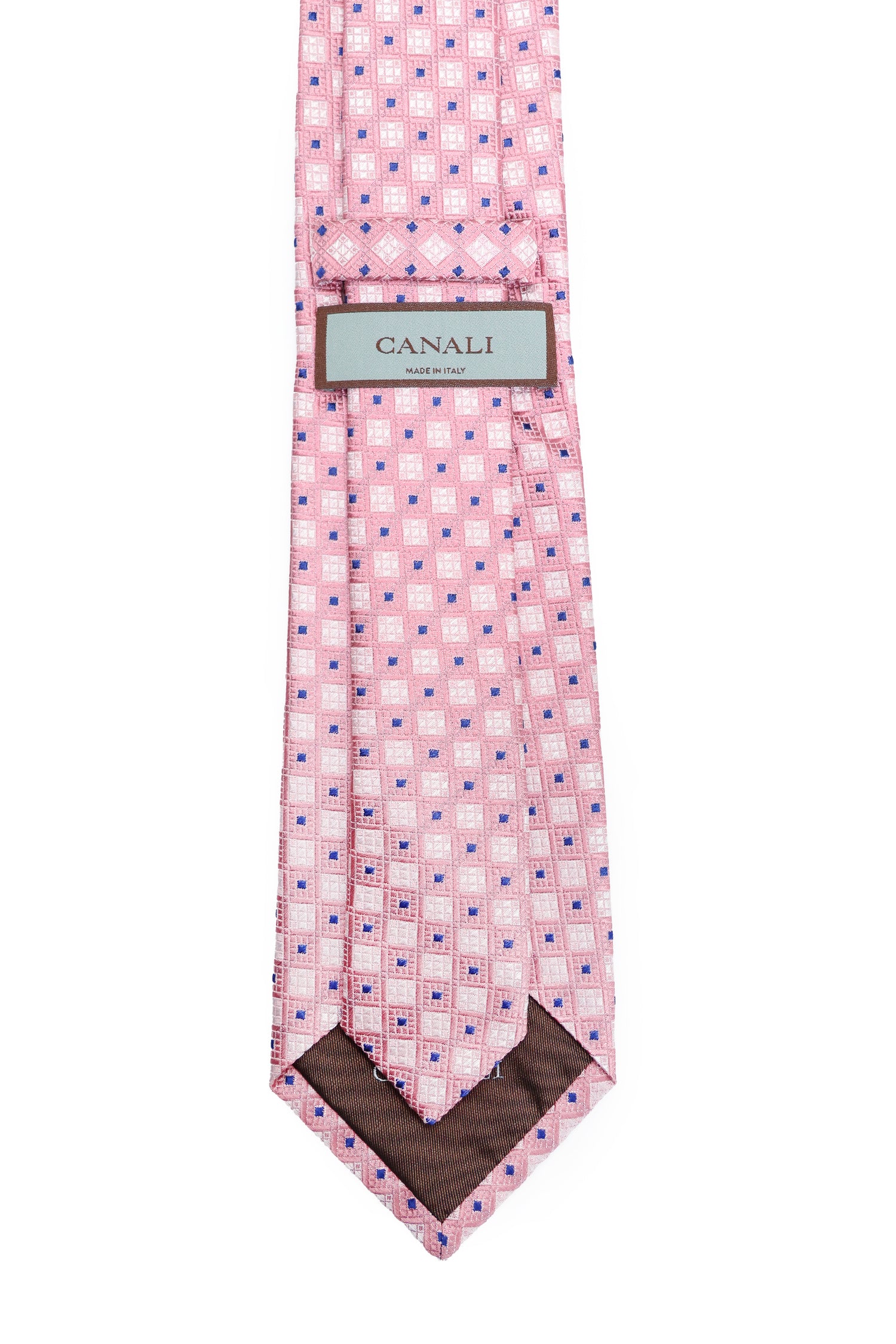 CANALI | Geometric Pattern Tie | Pink