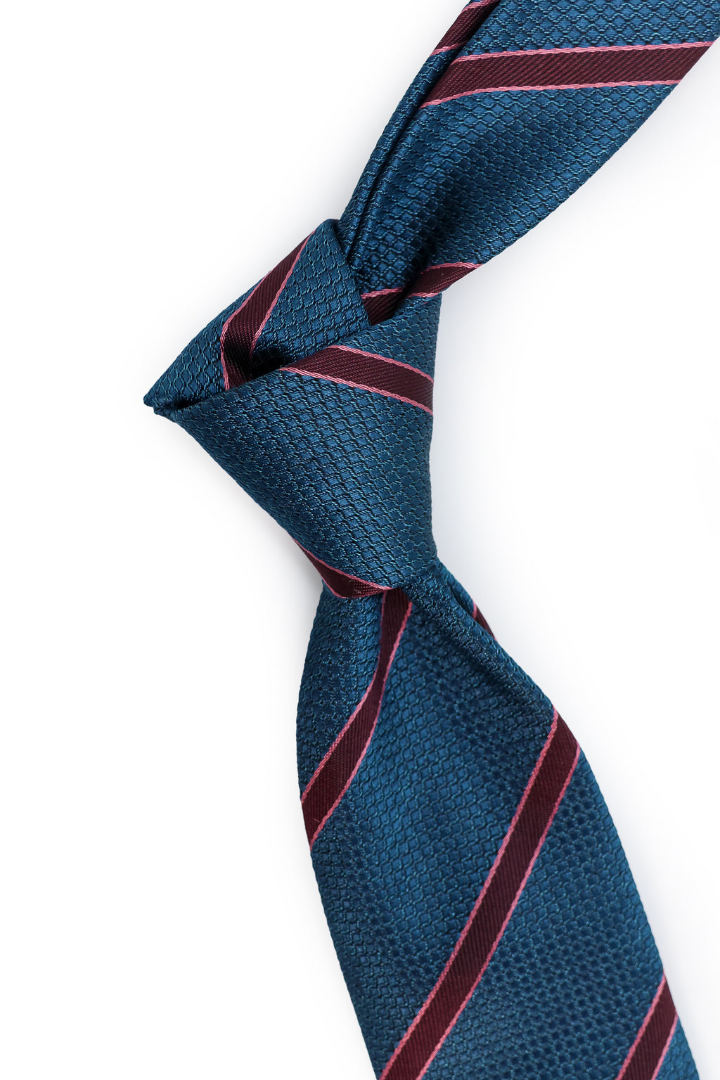 CANALI | Diagonal Striped Tie | Teal & Maroon