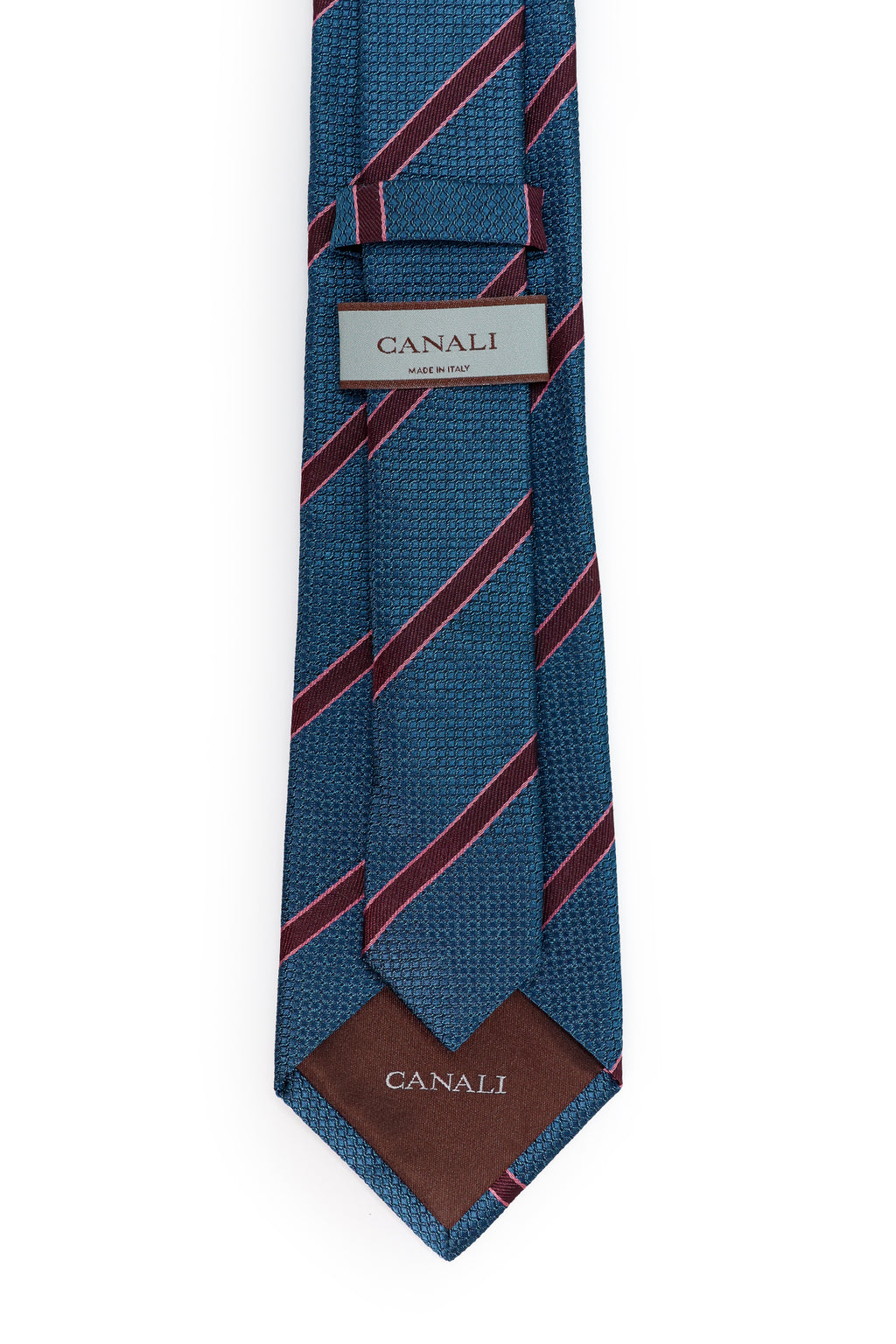 CANALI | Diagonal Striped Tie | Teal & Maroon