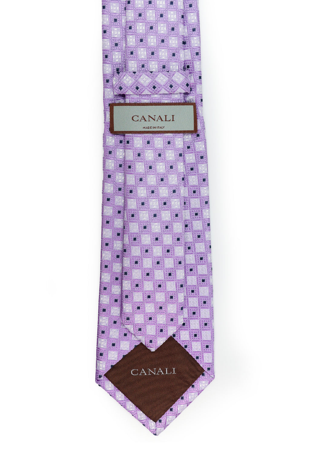 CANALI | Geometric Pattern Tie | Purple
