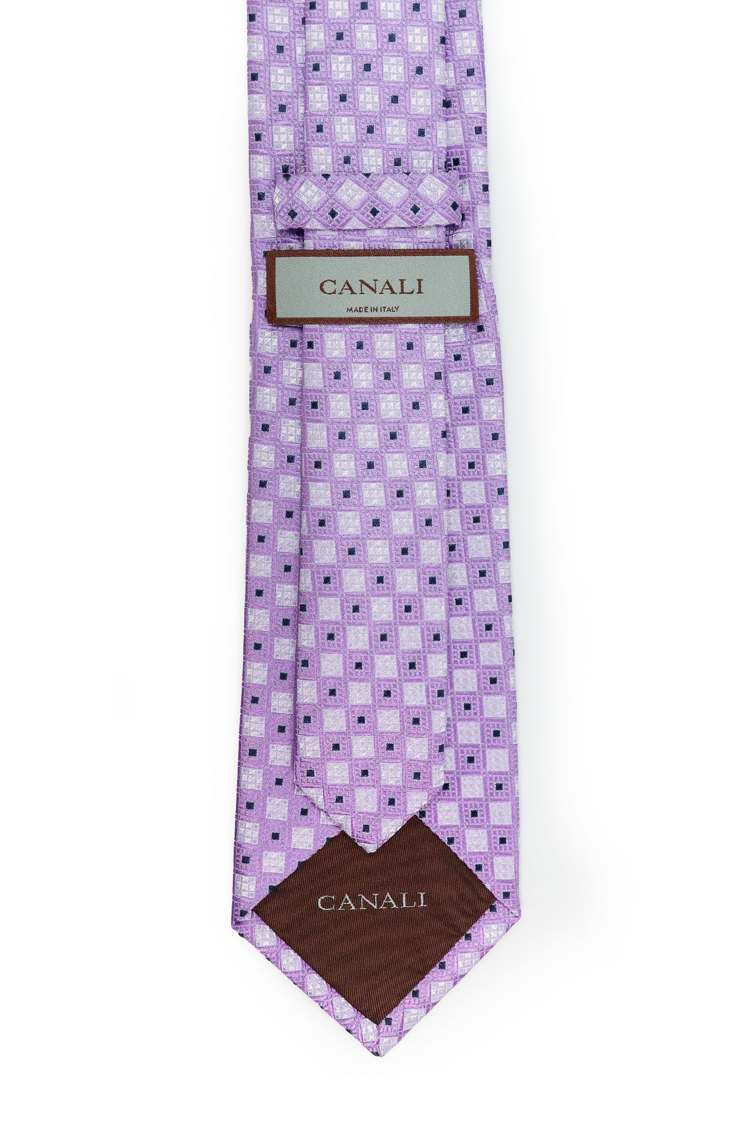 CANALI | Geometric Pattern Tie | Purple