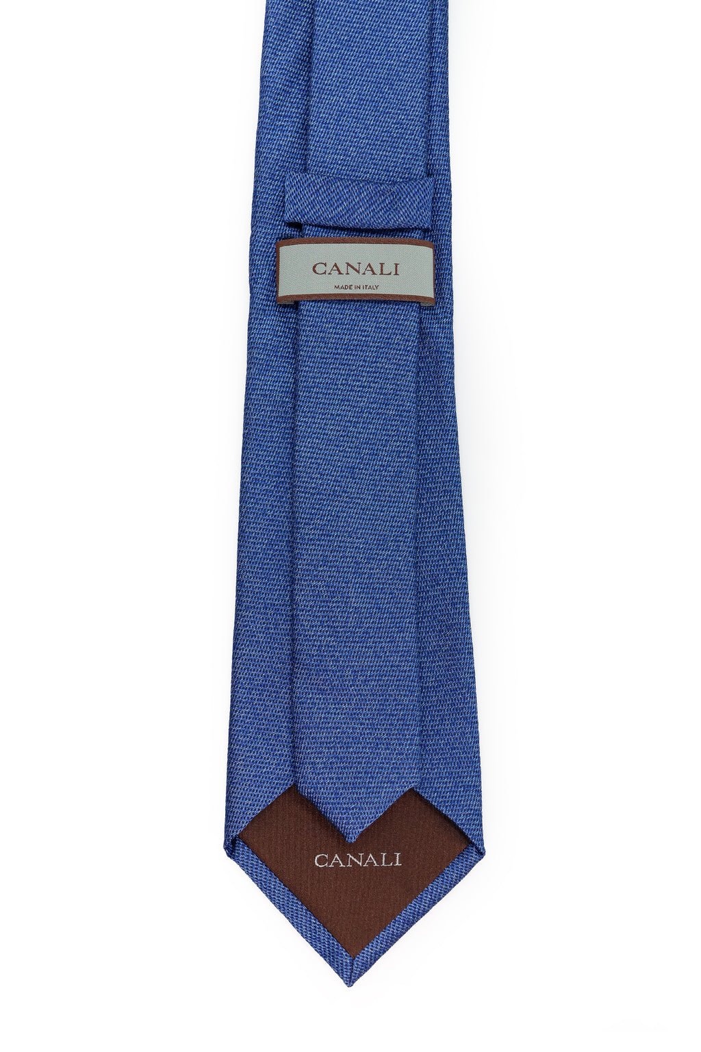CANALI | Plain Textured Tie | Blue